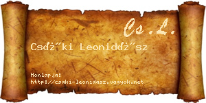 Csáki Leonidász névjegykártya